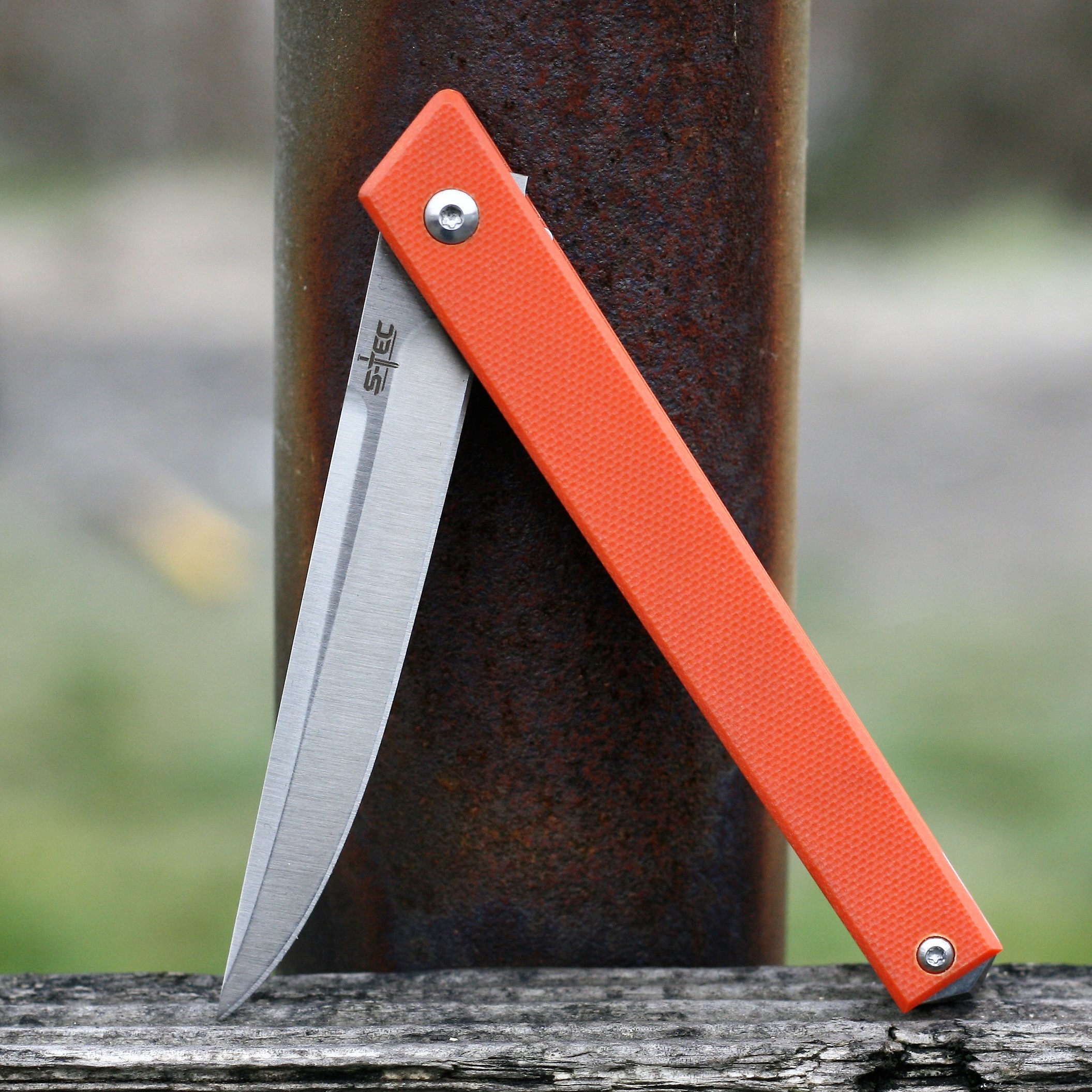 IMG_5213 (2) S-TEC TS012 EDC Tactical Pocket Knife; Gentlemen's "Kozuka" Knife, 8CR13 Stainless Steel, G10 Handle, Glass Breaker, Hunting Outdoor Sport, Tip up deep Pocket Clip - Image 1