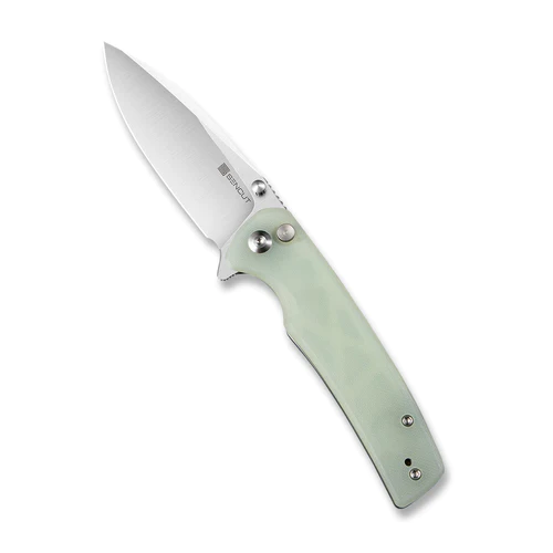 IMG_5237_500x SENCUT Sachse Button Lock/Flipper Knife Natural G10 Handle (3.47" Satin Finished 9Cr18MoV Blade) S21007-4 - Image 1