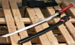 Ryujin Dragon Katana 27 1/2″ T10 Carbon Steel Maru real tamper/Shinogi Zukuri blade - Scabbard w/ Real Ray Skin Top Section - - Image 13