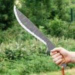 20" Barong Hunting Trail Cutting Machete, Heavy Duty, Leather Wrapped Handle with Nylon Sheath - Image 2