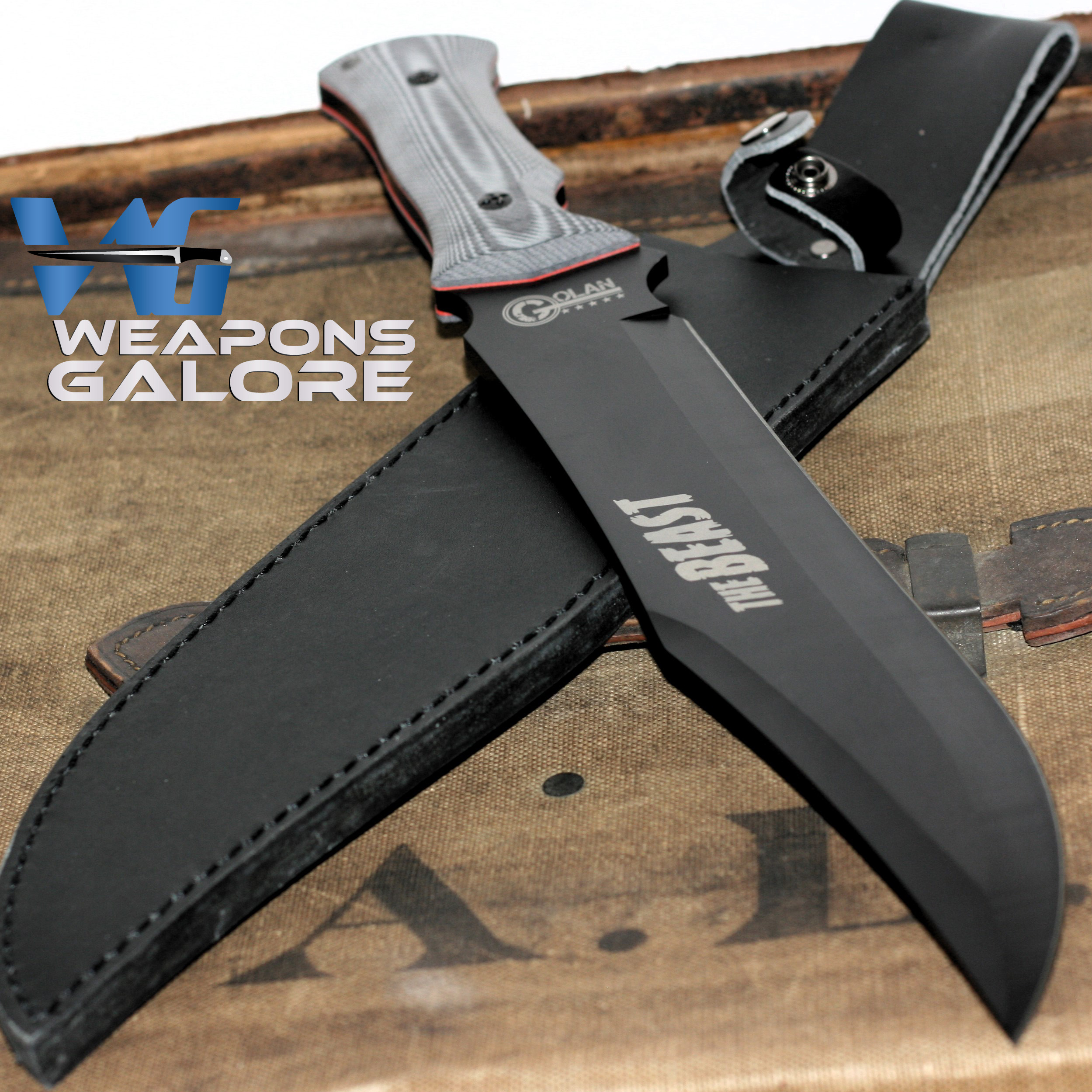 Golan 'Beast' Huge 17.8" Fixed Blade Hunting / Camping / Bush craft Knife.