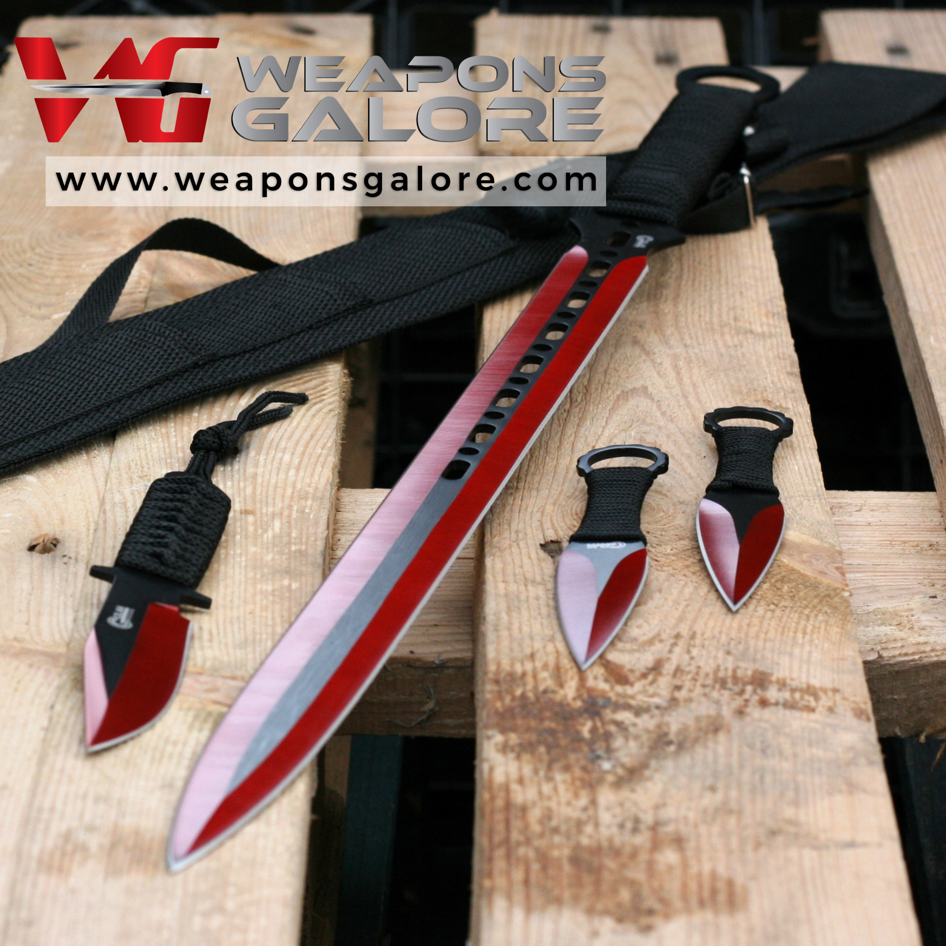 IMG_6527 copy CANES CUTTER RED NINJA SWORD SET - GOL-SET-166RD - Image 1