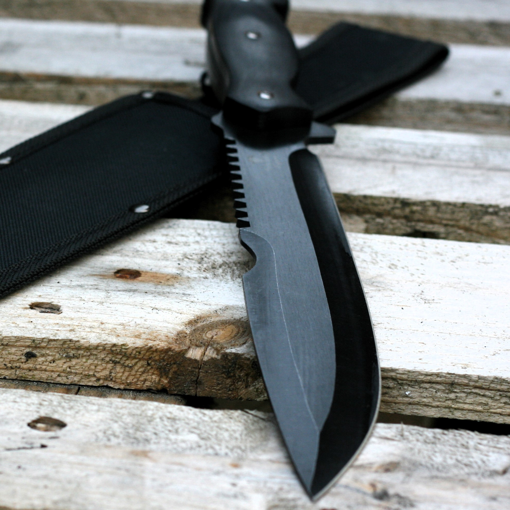 IMG_6632 Snake Eye Huge Tactical 16.5" Fixed Blade BLACKOUT VERSION - Hunting Knife - Image 1
