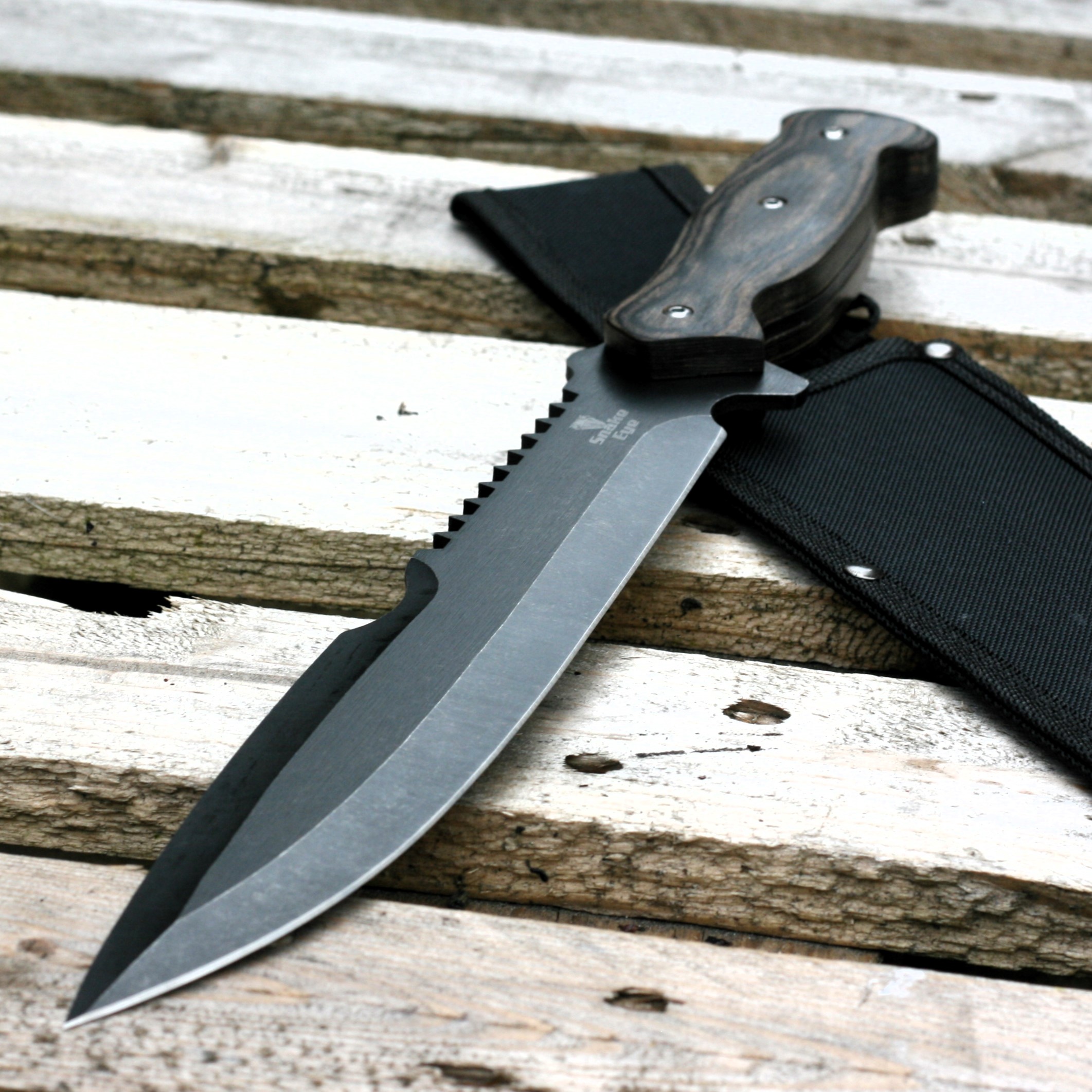 Snake Eye Huge Tactical 16.5" Fixed Blade Grey version - Hunting Knife