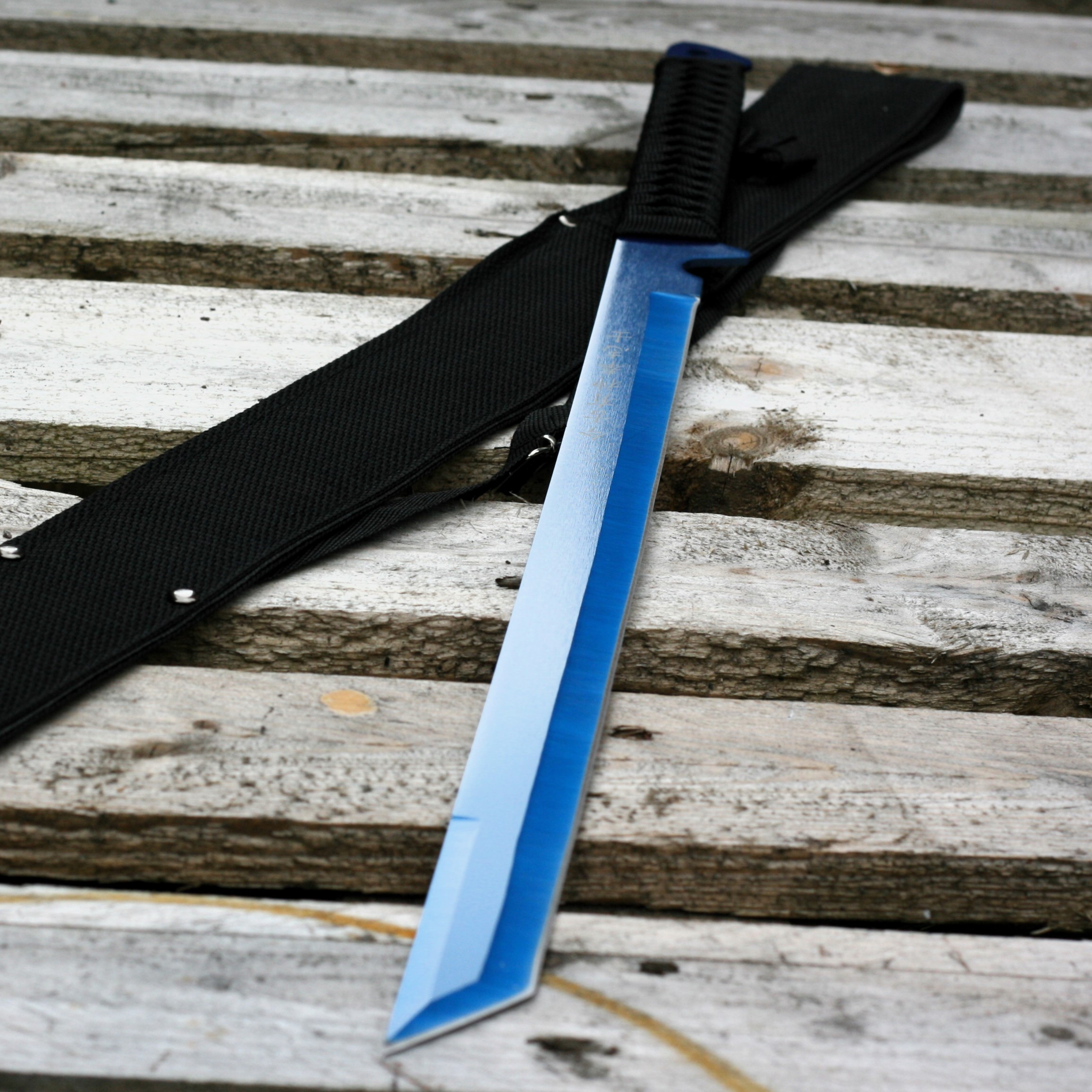 Tactical Ninja Machete / Sword Blue CANES CUTTER TANTO NINJA SWORD SW-20BL