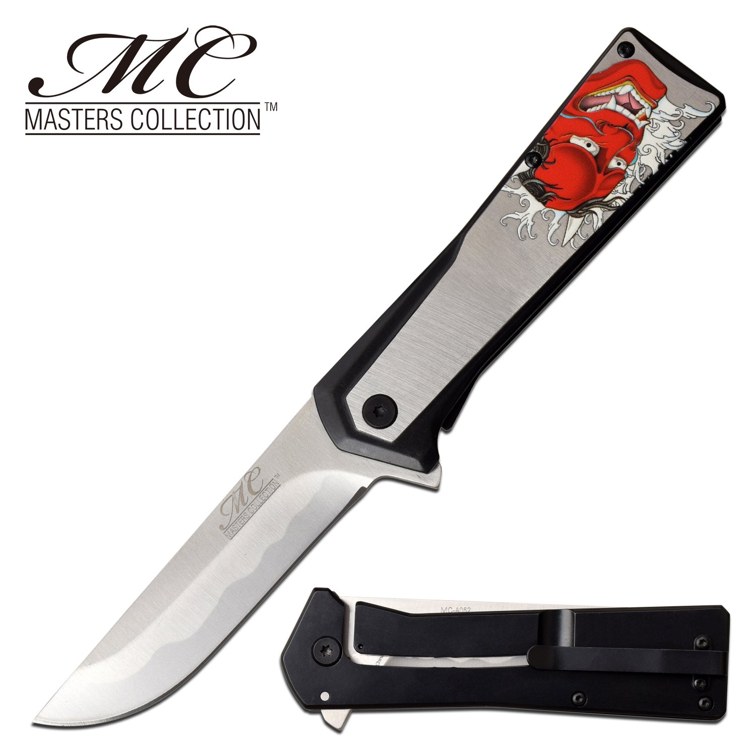 MC-A052S_f469b055-7978-42d1-acae-a3e68b50cb6c Masters Collection Flipper Assisted Opening Knife Devil Design - MC-A052S - Image 1