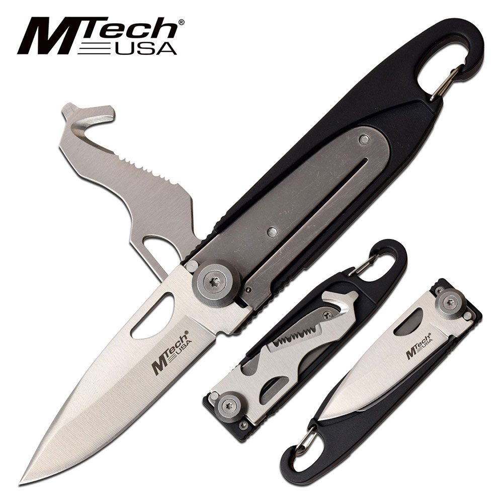 MT-1102BK MTech Frame lock Stainless Steel Multi-Tool Folding Knife -1102BK - Image 1