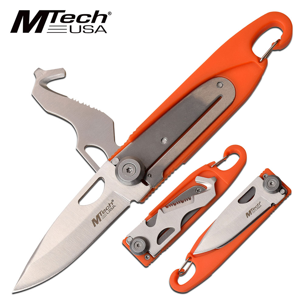 MTech Frame lock Orange Stainless Steel Multi-Tool Folding Knife -1102OR