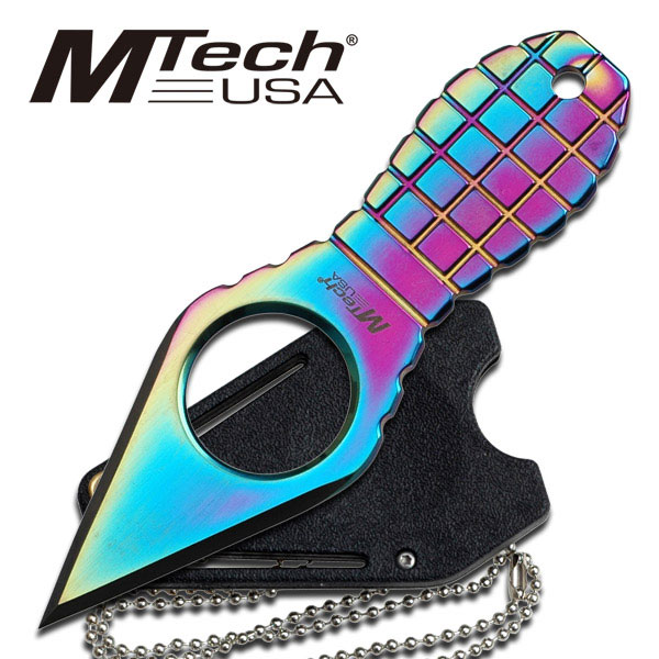 MTech RAINBOW DESIGN NECK KNIFE - MT-588RB
