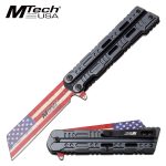 MTECH - FLIPPER ASSISTED OPENING USA FLAG KNIFE - MT-A1123BL
