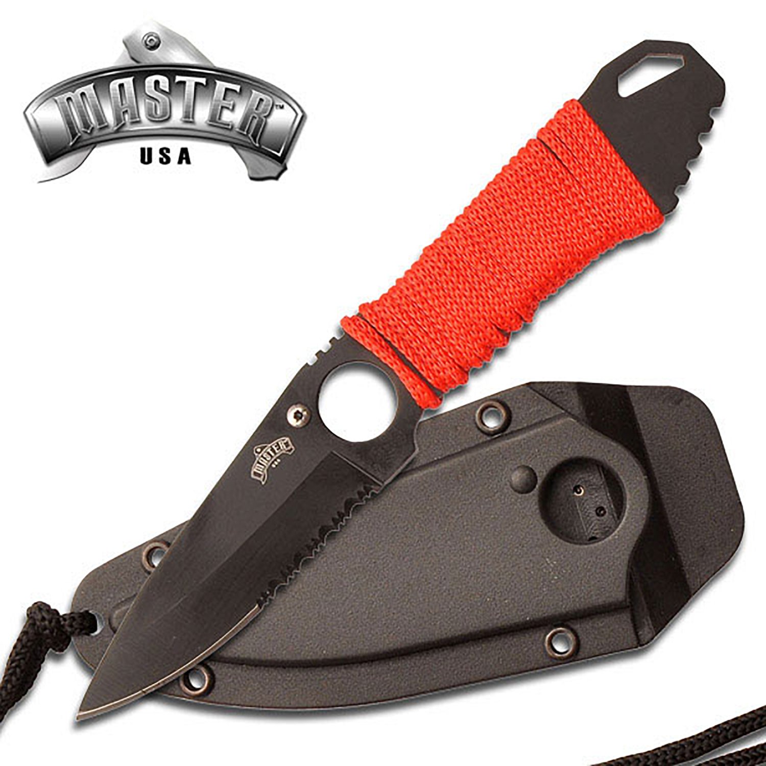 MU-1121RD MASTER USA RED CORD NECK KNIFE - MU-1121RD - Image 1