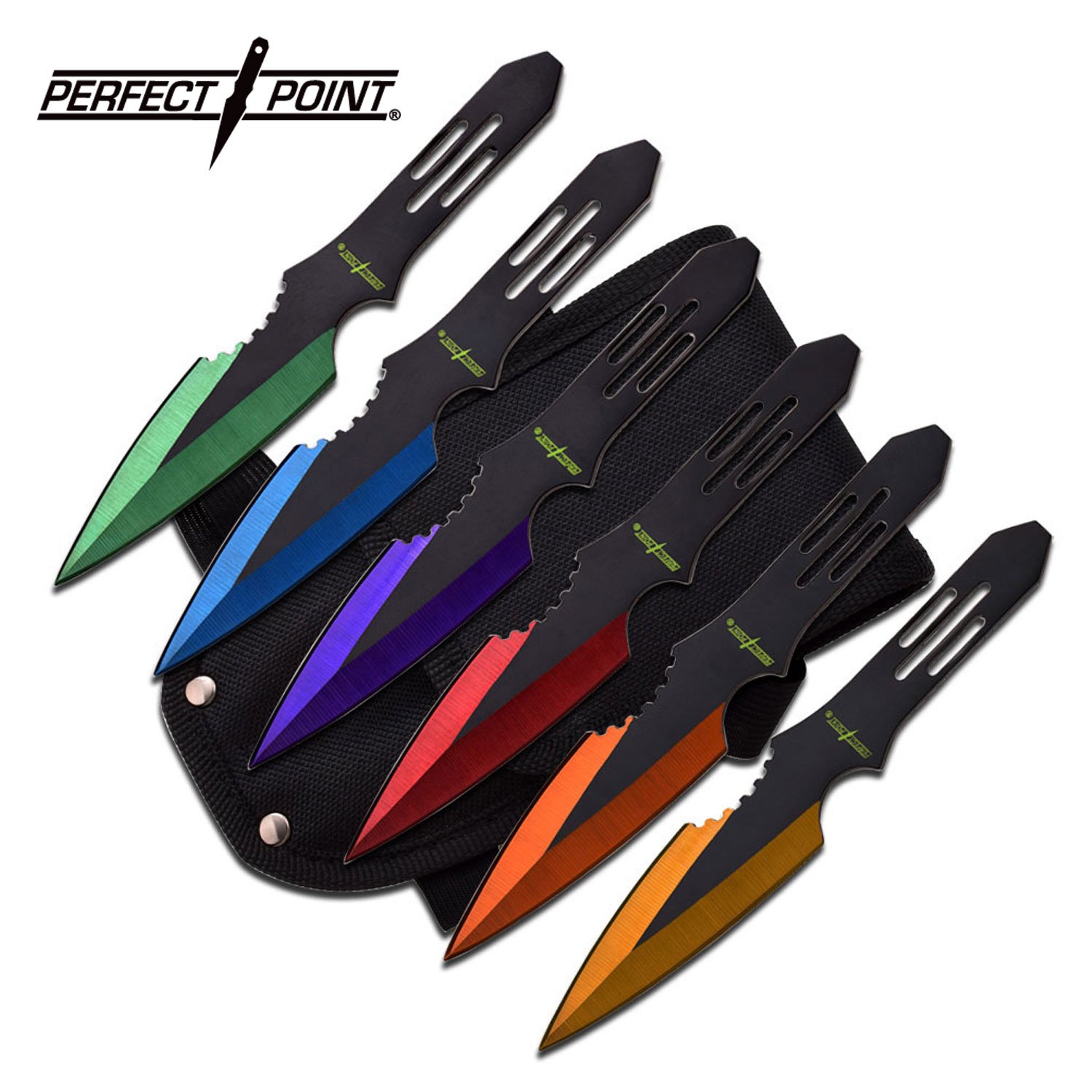 Perfect Point 6Pc Multi Colour Throwing Knife Set - PP-595-6MC