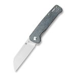 QSP Knives Penguin Folding Knife 3.06" D2 Sheepsfoot Blade, Blue Jean Micarta Handles - QS130-B - Image 10