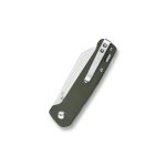 QSP Knives Penguin Folding Knife 3.06" D2 Sheepsfoot Blade, OD Green Linen Micarta Handles - QS130-C - Image 13