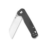QSP Knives Penguin Folding Knife 3.06" D2 Sheepsfoot Blade, OD Carbon fibre overlay G10 Handles - QS130-E - Image 16