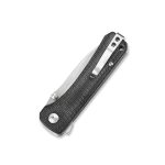QSP Knives Hawk Flipper Knife 3.25" Sandvik 14C28N Satin Drop Point Blade, Black Micarta Handles - QS131-J - Image 16