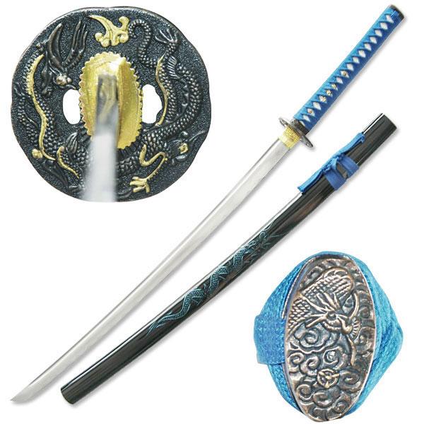 Hand Forged Blue Dragon Katana / Samurai Sword - SW-768BL