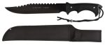 Spartan 15? Blacked Out Survival Machete 3.5mm Thick Full Tang Blade Rubber Grip - T224189-4
