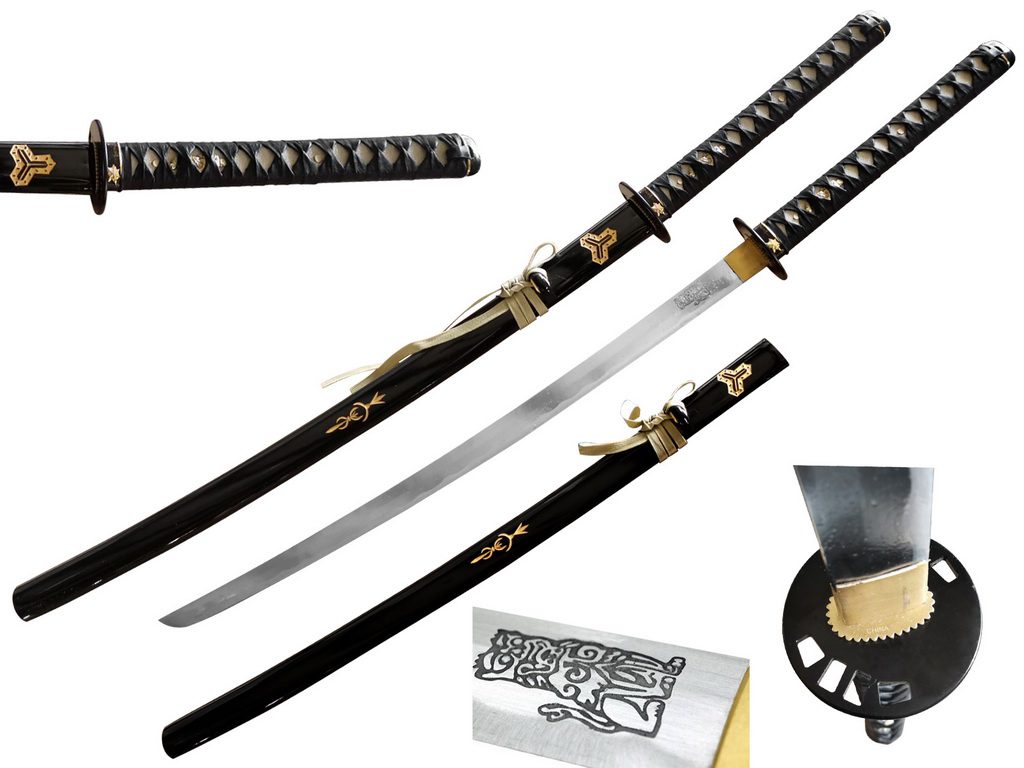RYUJIN Premium Hand Forged Kill Bill - 'Bride ' Samurai Sword Replica Movie Katana Lion Engraved Blade - T64028-2