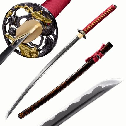 Ryujin 41″ 1045 Carbon Steel Samurai Sword "Praying Mantis" – Red / Yellow - T640289