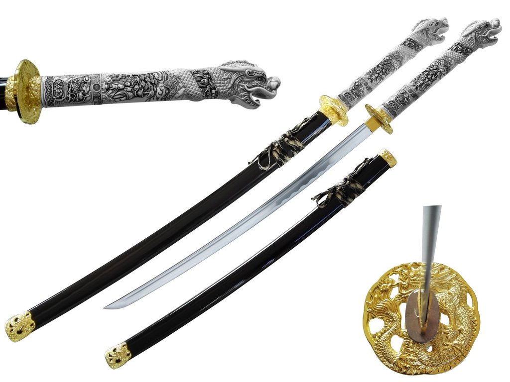 Ryujin 42.5″ 1045 Hand Forged Connor / Highlander Samurai Sword – Dragon Handle –