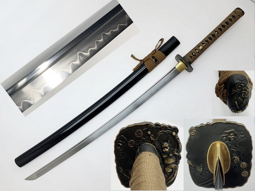 T64939 1095 Hand Forged Demon Samurai Sword Featuring Shinogi Zukuri Blade - 42 1/2? - Image 1
