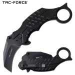 TAC FORCE -ASSISTED OPENING KNIFE BLACK STEALTH FOLDING KARAMBIT - TF-1020BK