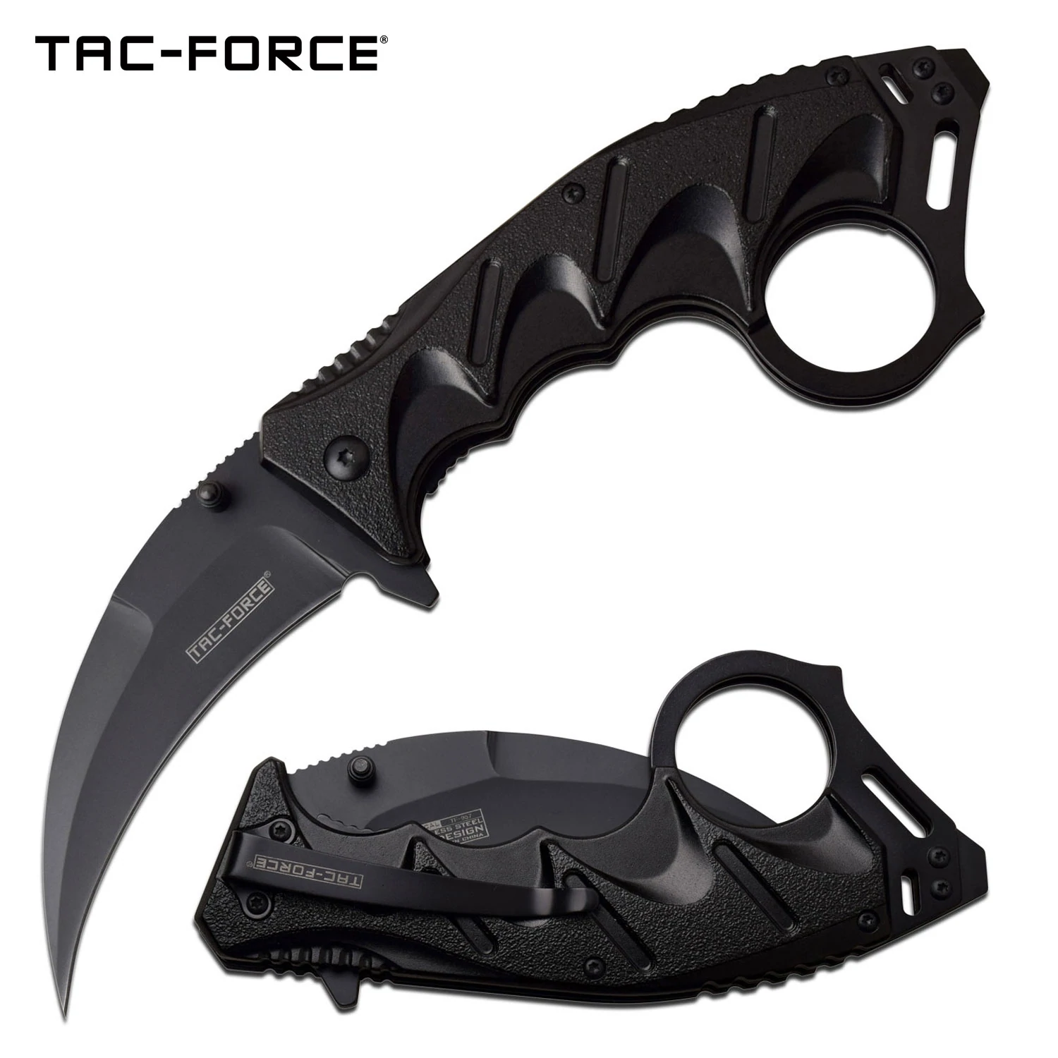 TF-957BK Tac-Force Folding Karambit Knife Comes W/ Flat Head Screwdriver On Handle - TF-957BK - Image 1