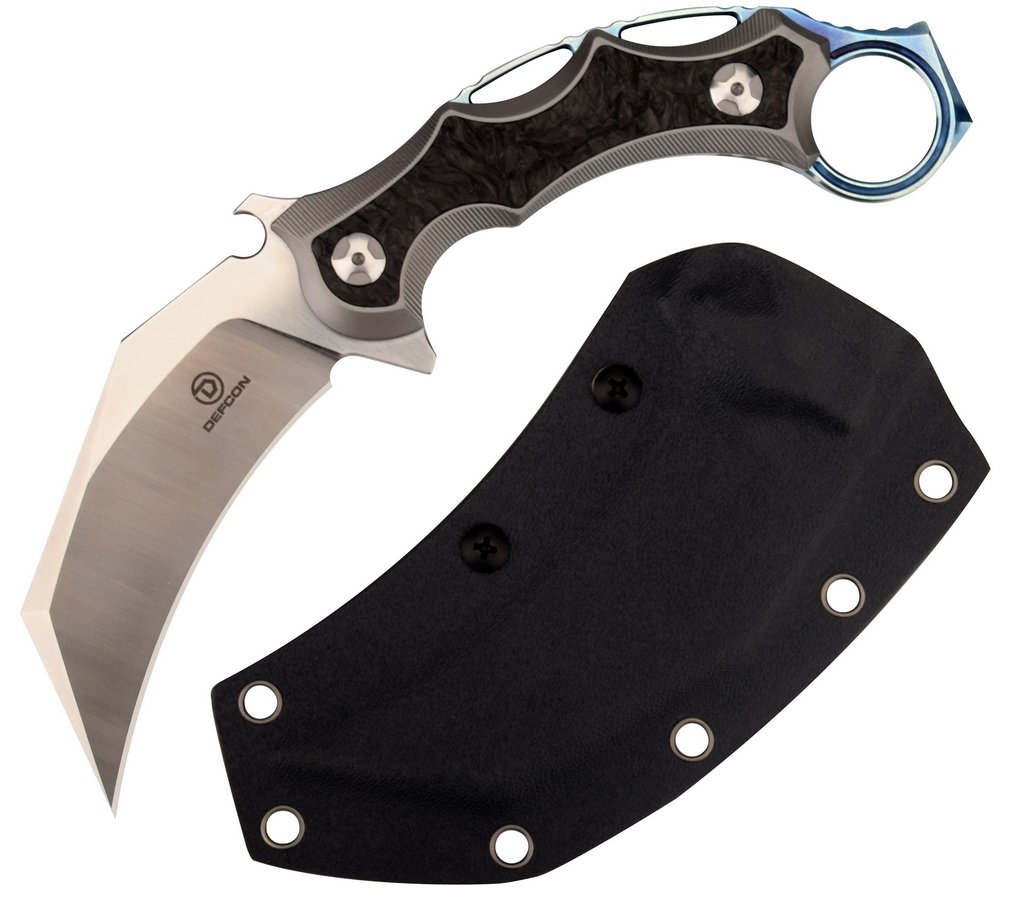 DEFCON "CLAW" JK Series 8.5? Titanium Handle D2 fixed Knife - TF3101