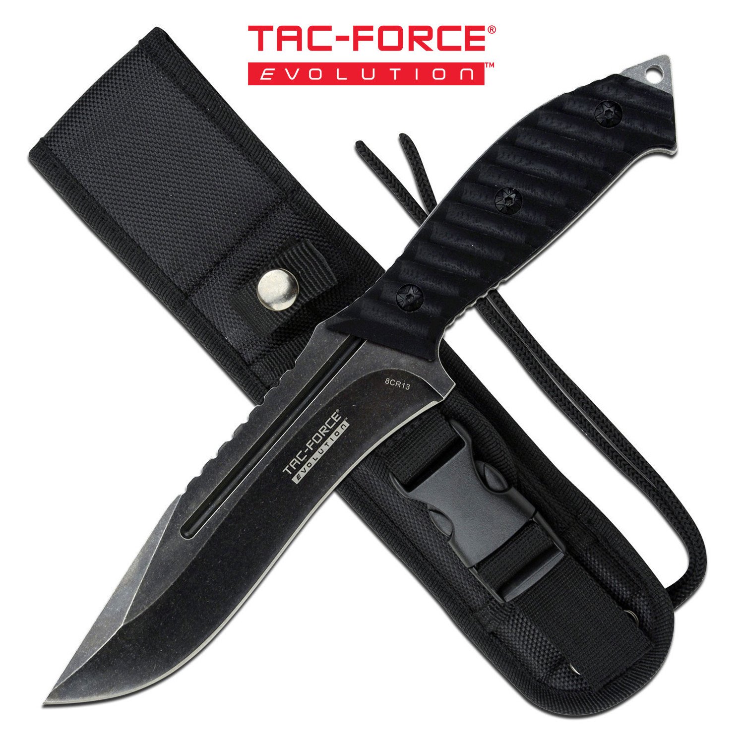 Tac-Force Evolution Tactical Fixed Blade Knife - TFE-FIX003-BK