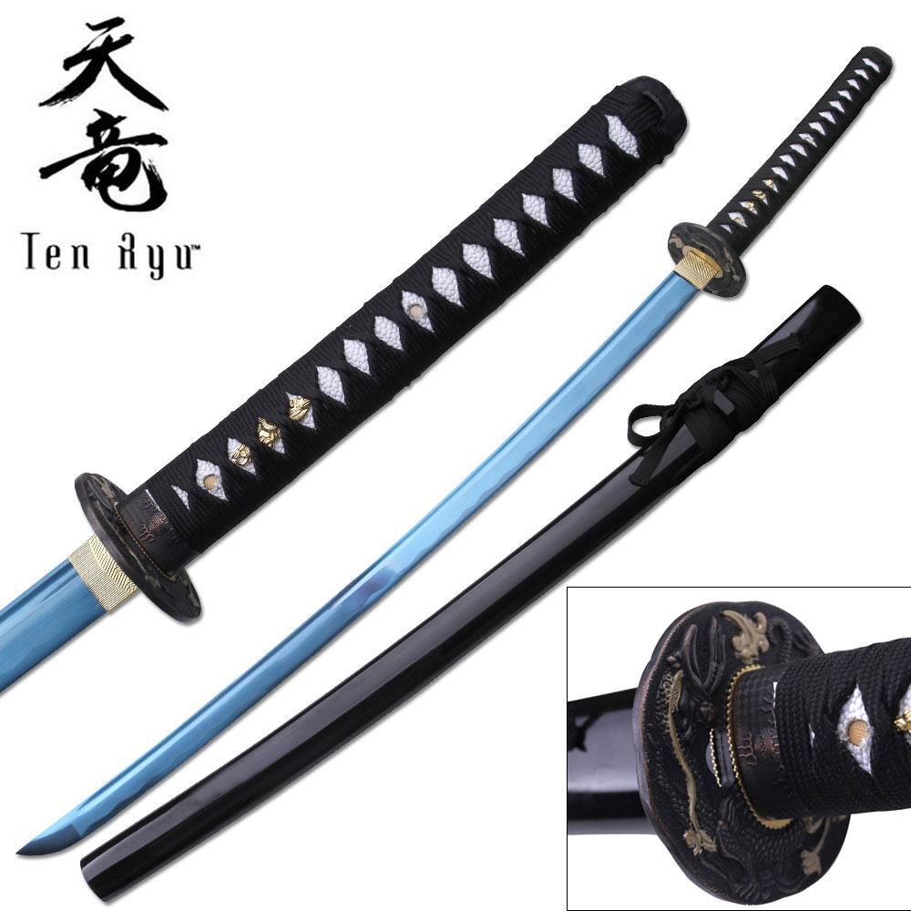 TR-031BL Hand Forged Blue Bladed Katana / Samurai Sword - TR-031BL - Image 1
