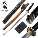 Ten Ryu Hand Forged / Hand Made Golden Flower Samurai Sword - TR-032GD