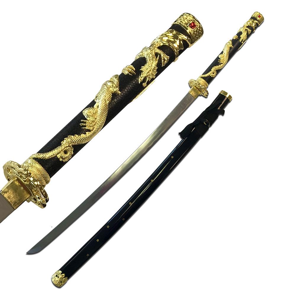 Ten Ryu Handmade Gold Dragon Katana - TR-039BGD