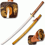 TEN RYU - Carbon Steel Golden Edition Katana with White Gold Scabbard - Samurai Sword TR-117 - Image 3