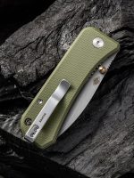 We Knife Company Ben Petersen Banter Folding Knife 2.9" S35VN Stonewashed Spear Point Blade, OD Green G10 Handles - 2004D - Image 11