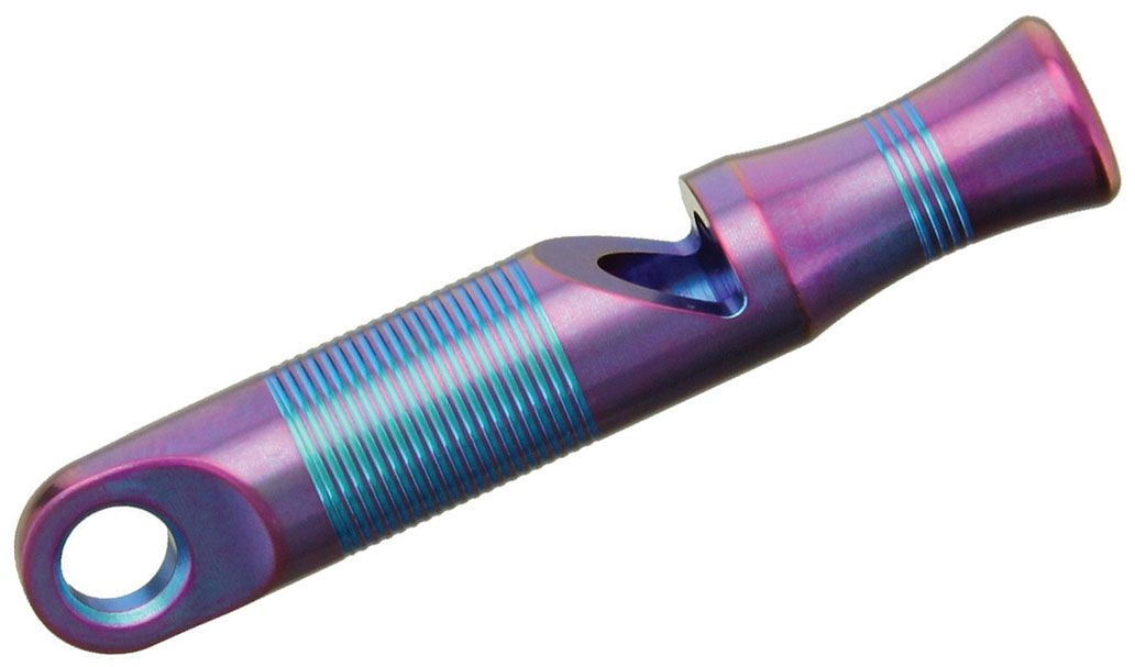 We Knife Company A-05A Life Saver 120dB Titanium Whistle, Blue and Purple