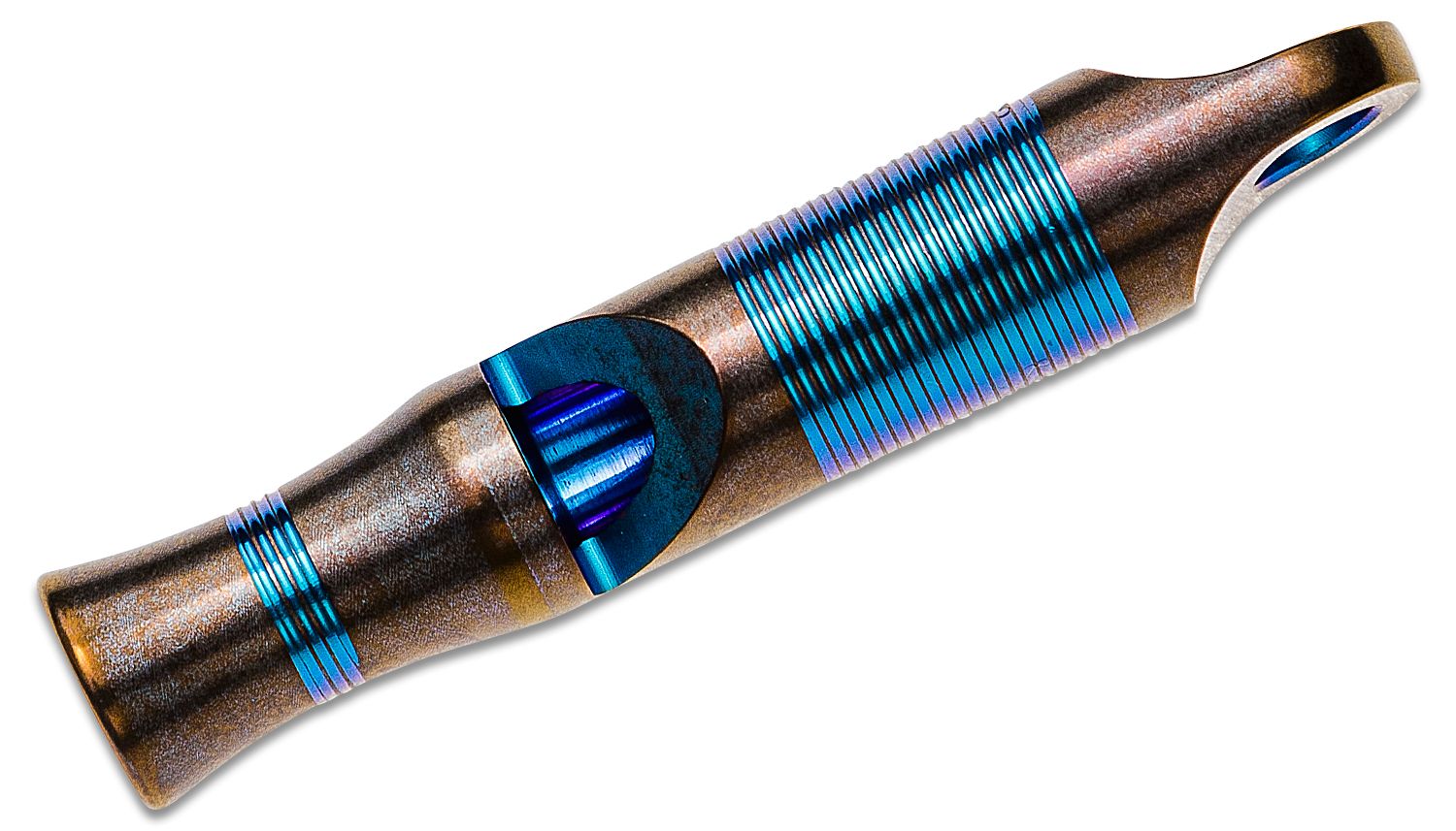 We Knife Company A-05B Life Saver 120dB Titanium Whistle, Purple and Bronze