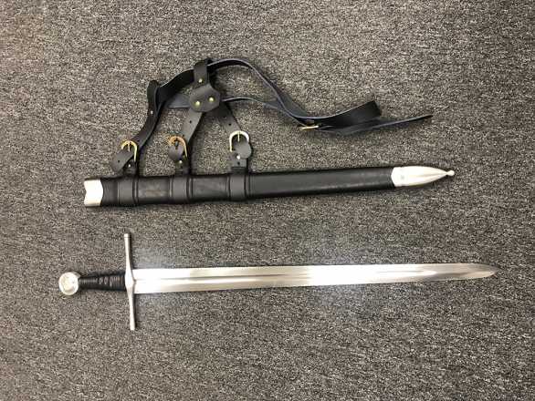 13th Century Knightly Arming Sword 65MN Spring Steel FOLDED