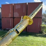 Ryujin 41″ 65Mn Spring Steel Samurai Sword Gold Bamboo Graphic Blade - T64037 - Image 5