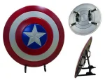1:1 Captain America Aluminum Shield w/ Black Wood Display Stand Cosplay - 704 - Image 3