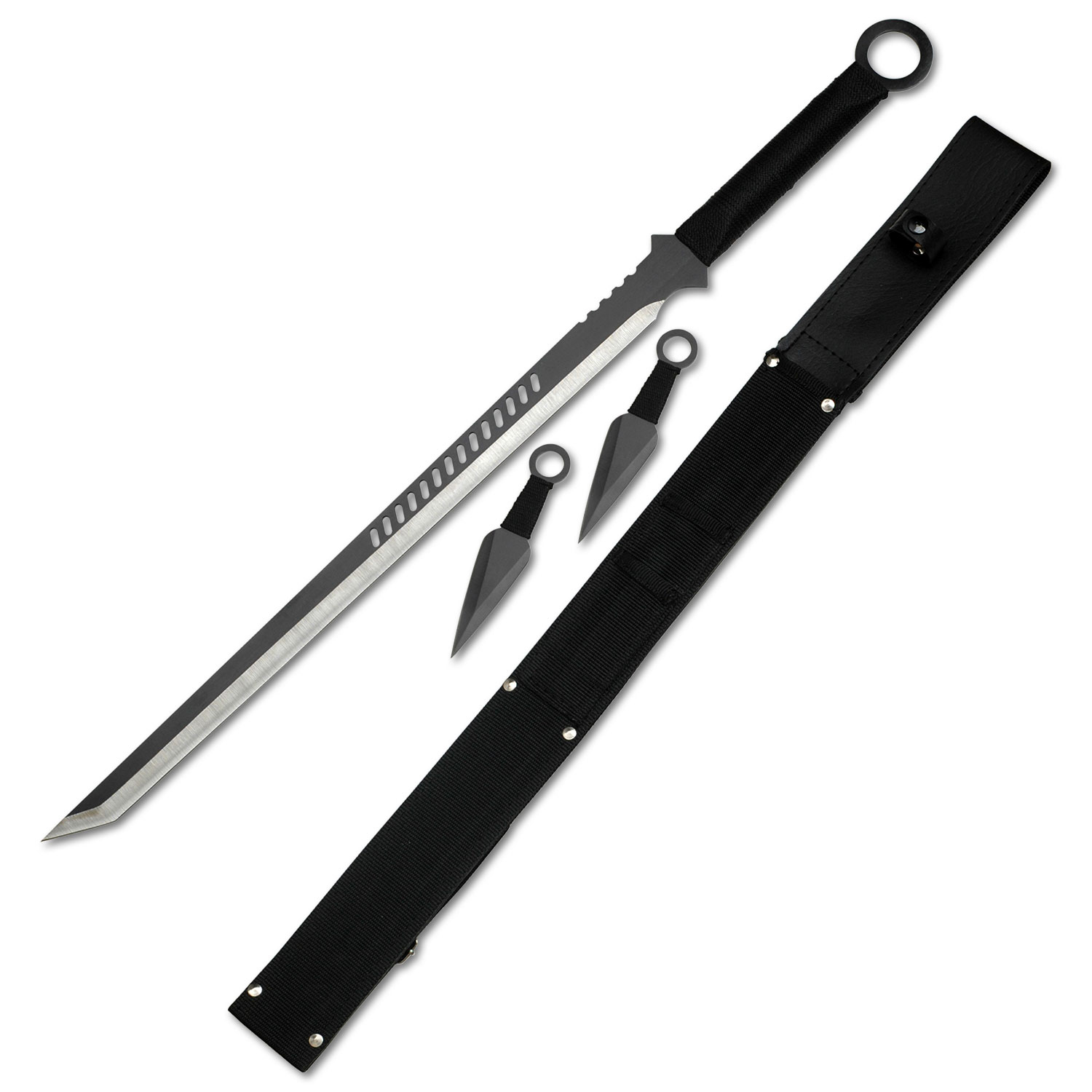 cci1ug6rrwh12cld1dzu_rdevb2ppzrytmbtj Fantasy Master Ninja Sword and Stealth Knives - Full Tang Construction - FM-644T - Image 1