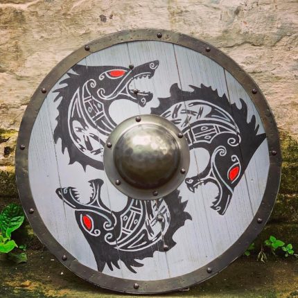 JOHN GILL SINGH -Medieval Larp Warrior Wood & Steel Viking Round Armor Templar Shield