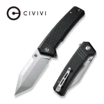 CIVIVI Bhaltair Flipper & Thumb Stud Knife Black Coarse G10 Handle (3.98" Stonewashed 14C28N Blade) C23024-1