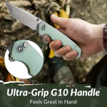 CIVIVI Button Lock Brazen Flipper & Thumb Stud Knife G10 Handle (3.46" 14C28N Blade) C19059C-3 - Image 2