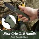 CIVIVI Button Lock Brazen Flipper & Thumb Stud Knife G10 Handle (3.46" 14C28N Blade) C19059C-2 - Image 4