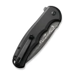 CIVIVI Button Lock Praxis Flipper Knife Black Aluminum Handle (3.75" Damascus Blade) C18026E-DS1 - Image 6