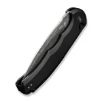 CIVIVI Button Lock Praxis Flipper Knife Black Aluminum Handle (3.75" Damascus Blade) C18026E-DS1 - Image 5