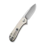 CIVIVI Elementum Flipper Knife Frag Patterned Ivory G10 Handle (2.96" Satin Finished D2 Blade) C907A-3 - Image 2