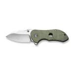 CIVIVI Gordo Flipper Knife Olive Canvas Micarta Handle (2.51" Satin Finished D2 Blade) C22018C-2 - Image 4