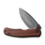 CIVIVI Mini Praxis Flipper Knife Guibourtia Wood Handle (2.98" Black Hand Rubbed Damascus Blade) C18026C-DS1 - Image 6
